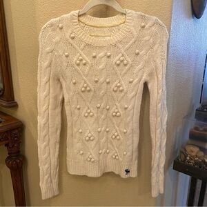 ABERCROMBIE & FITCH Women Cable Knit Wool Alpaca Blend Sweater Size Small